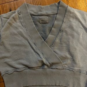 Light blue cropped v neck long sleeve from American eagle. Size medium